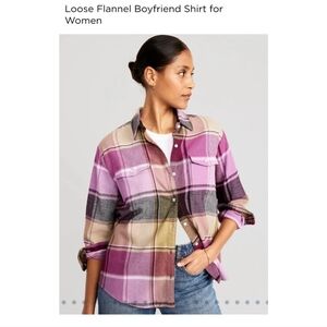 Old Navy Loose Flannel Boyfriend Shirt